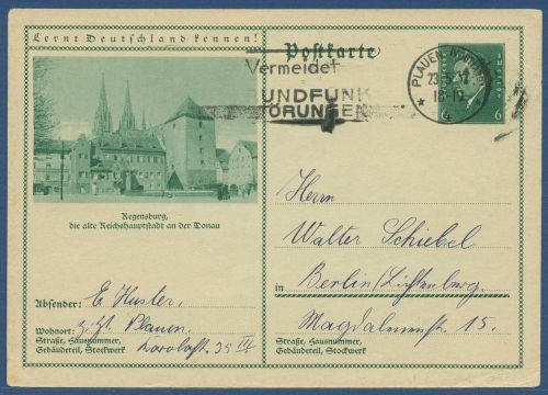 Deutsches Reich 1932 Bildpostkarte Regensburg P 201 /09 gebraucht (X40503)