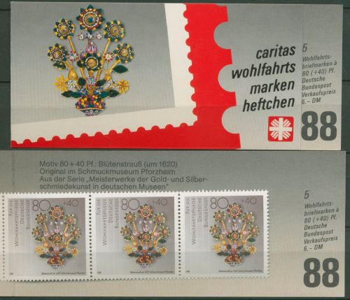 Bund Caritas 1988 Goldkunst Markenheftchen (1386) MH 2 postfrisch (C99969)