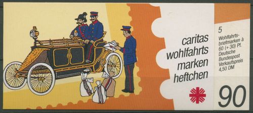 Bund Caritas 1990 Postwagen Markenheftchen (1474) MH 4 postfrisch (C99971)