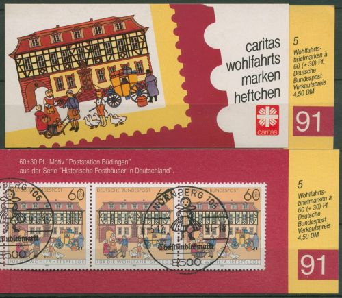 Bund Caritas 1991 Postamt Markenheftchen (1564) MH 5 gestempelt (C99973)