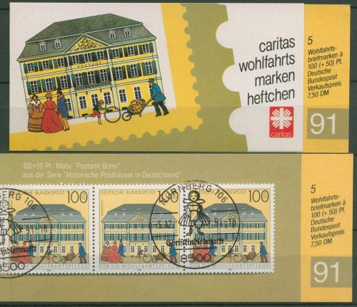 Bund Caritas 1991 Postamt Markenheftchen (1567) MH 6 gestempelt (C99975)