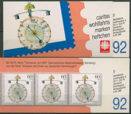 Bund Caritas 1992 Uhren Markenheftchen (1631) MH 7 postfrisch (C99976)