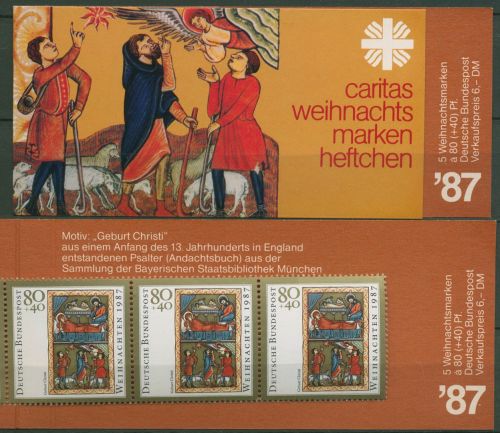Bund Caritas 1987 Weihnachten Markenheftchen (1346) MH W 5 postfrisch (C99992)