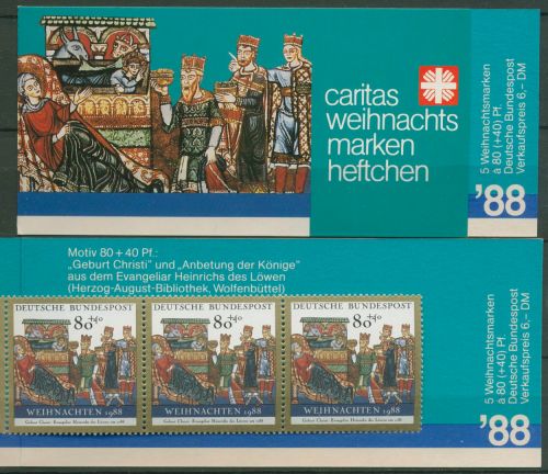 Bund Caritas 1988 Weihnachten Markenheftchen (1396) MH W 6 postfrisch (C99994)