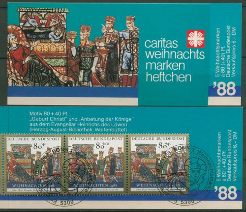 Bund Caritas 1988 Weihnachten Markenheftchen (1396) MH W 6 ESST Bonn (C99995)