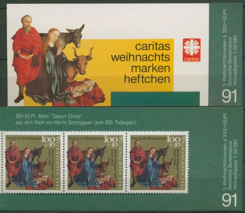 Bund Caritas 1991 Weihnachten Markenheftchen (1581) MH W 11 postfrisch (C60002)