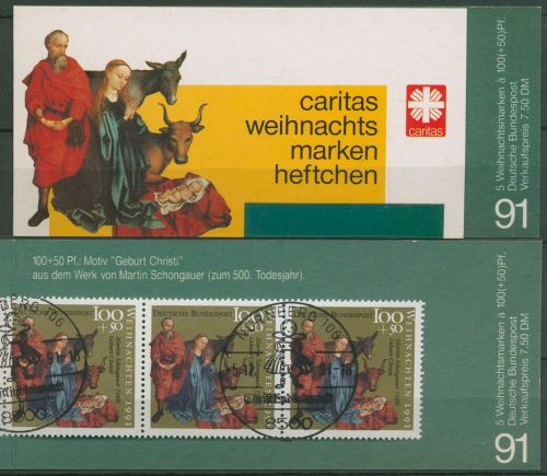 Bund Caritas 1991 Weihnachten Markenheftchen (1581) MH W 11 gestempelt (C60004)