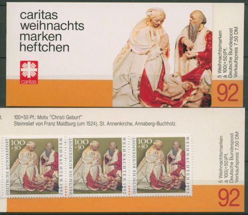 Bund Caritas 1992 Weihnachten Markenheftchen (1640) MH W 13 postfrisch (C60008)