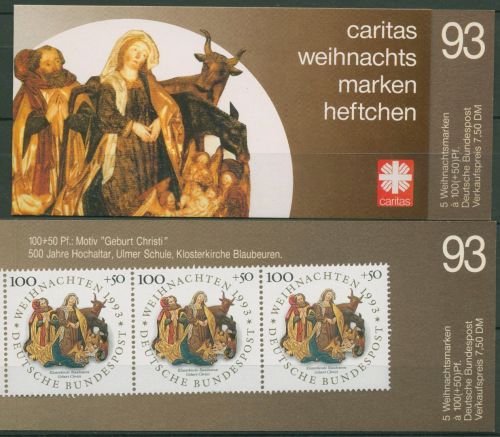 Bund Caritas 1993 Weihnachten Markenheftchen (1708) MH W 15 postfrisch (C60011)
