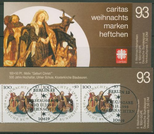Bund Caritas 1993 Weihnachten Markenheftchen (1708) MH W 15 ESST Berlin (C60012)