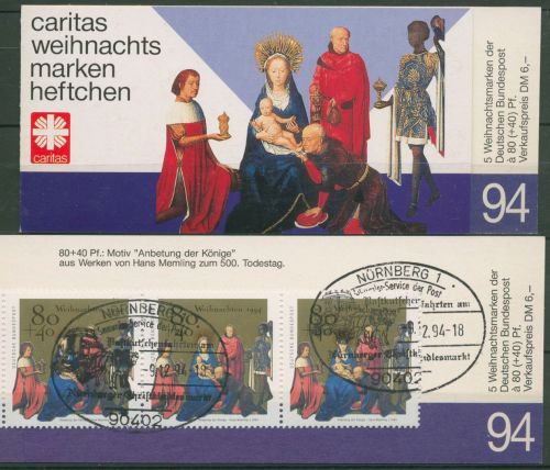 Bund Caritas 1994 Weihnachten Markenheftchen (1770) MH W 16 gestempelt (C60014)