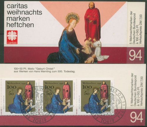 Bund Caritas 1994 Weihnachten Markenheftchen (1771) MH W 17 ESST Berlin (C60018)