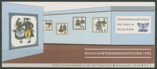 Bund ZWST Juden 1993 Trachten Markenheftchen (1699) MH 12 postfrisch (C60030)