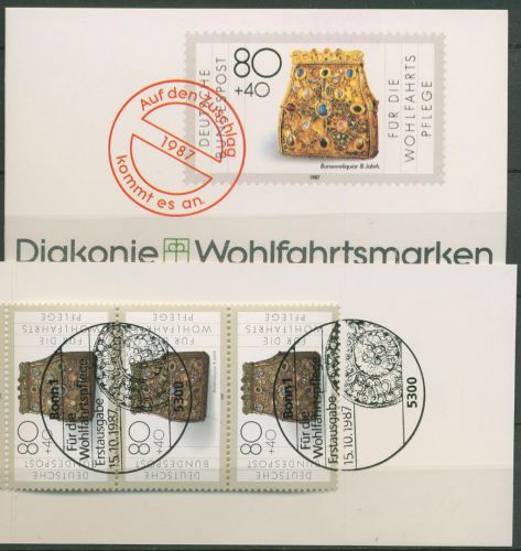 Bund Diakonie 1987 Goldkunst Markenheftchen (1336) MH 3 ESST Bonn (C60049)