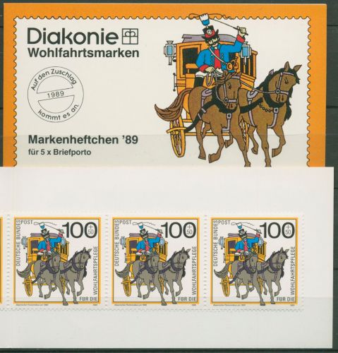 Bund Diakonie 1989 Postbus Markenheftchen (1439) MH 5 postfrisch (C60054)