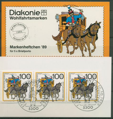 Bund Diakonie 1989 Postbus Markenheftchen (1439) MH 5 ESST Bonn (C60055)