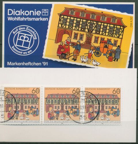 Bund Diakonie 1991 Postamt Markenheftchen (1564) MH 7 gestempelt (C60060)