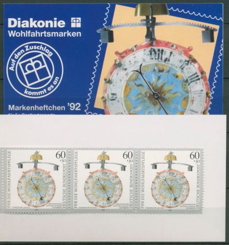Bund Diakonie 1992 Uhren Markenheftchen (1631) MH 9 postfrisch (C60065)