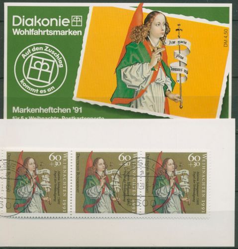 Bund Diakonie 1991 Weihnachten Markenheftchen (1578) MH W 9 gestempelt (C60091)