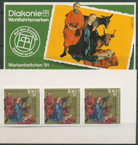 Bund Diakonie 1991 Weihnachten Markenheftchen (1581) MH W 10 postfrisch (C60092)
