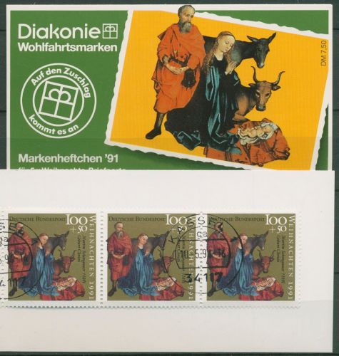 Bund Diakonie 1991 Weihnachten Markenheftchen (1581) MH W 10 gestempelt (C60093)