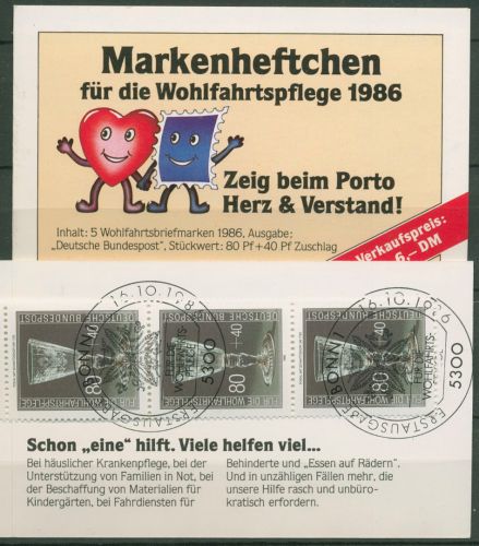 Bund Freie Wohlfahrtspflege 1986 Markenheftchen (1298) MH 4 ESST Bonn (C60113)