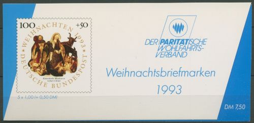 Bund Der Paritätische DPW 1993 Weihnachten (1708) MH W 13 postfrisch (C60143)