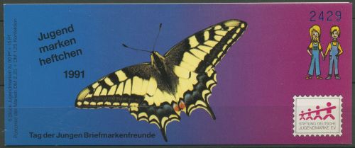 Bund Jugendmarke 1991 Schmetterling, 1512 Markenheftchen MH 5 postfrisch(C60153)