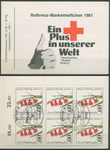 Berlin Rotes Kreuz 1981 Blumen Markenheftchen 652 MH ESST Berlin (C60189)