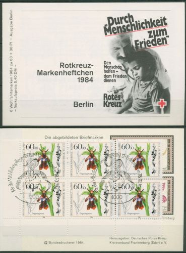 Berlin Rotes Kreuz 1984 Blumen Markenheftchen 725 MH ESST Berlin (C60195)