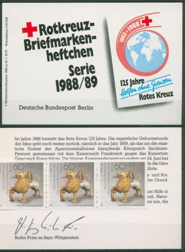 Berlin Rotes Kreuz 1988 Goldkunst Markenheftchen 819 MH postfrisch (C60202)