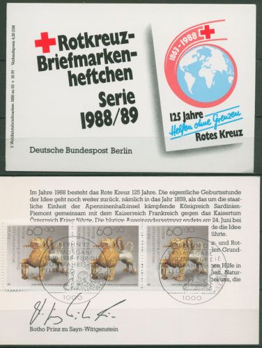 Berlin Rotes Kreuz 1988 Goldkunst Markenheftchen 819 MH ESST Berlin (C60203)