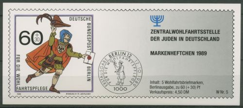 Berlin ZWST Juden 1989 Postbote Markenheftchen (852) MH 5 postfrisch (C60256)