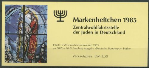 Berlin ZWST Juden 1985 Weihnachten Markenheftchen 749 MH W2 postfrisch (C60258)