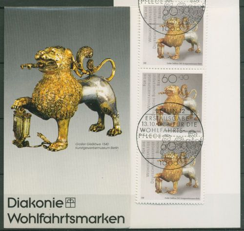 Berlin Diakonie 1988 Goldkunst Markenheftchen (819) MH 4 ESST Berlin (C60269)