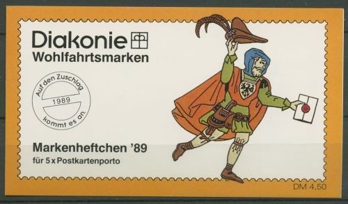 Berlin Diakonie 1989 Postbote Markenheftchen (852) MH 5 postfrisch (C60271)