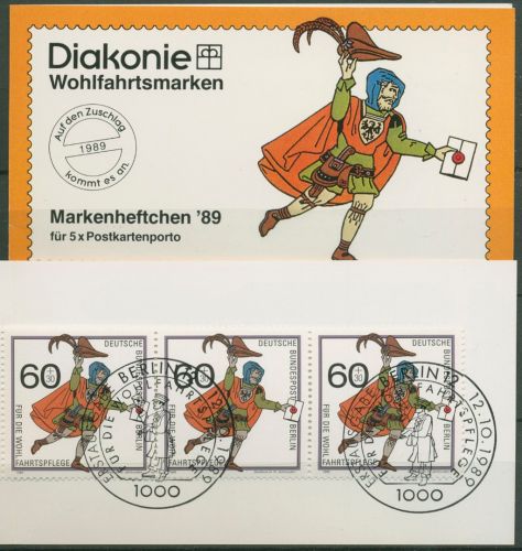 Berlin Diakonie 1989 Postbote Markenheftchen (852) MH 5 ESST Berlin (C60272)