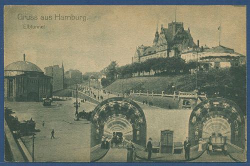 Gruss aus Hamburg Elbtunnel, ungebraucht (AK4376)