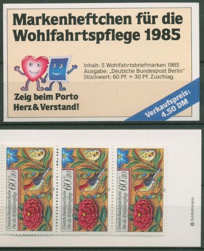 Berlin Freie Wohlfahrtspflege 1985 Markenheftchen (745) MH 3 postfrisch (C60290)