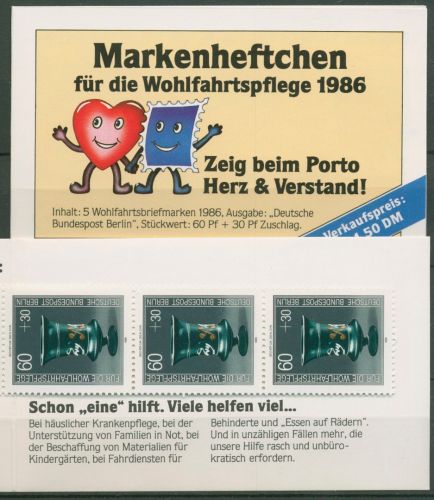 Berlin Freie Wohlfahrtspflege 1986 Markenheftchen (766) MH 4 postfrisch (C60292)