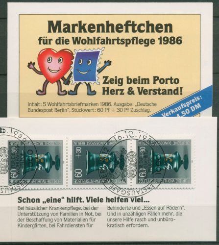 Berlin Freie Wohlfahrtspflege 1986 Markenheftchen (766) MH 4 ESST Berlin(C60293)