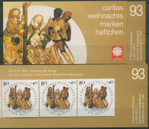 Bund Caritas 1993 Weihnachten Markenheftchen (1707) MH W 14 postfrisch (C60308)