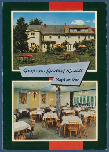 Nagel Gasthof zum Goldnen Hirschen Willi Kneidl, gelaufen 1977 (AK4432)