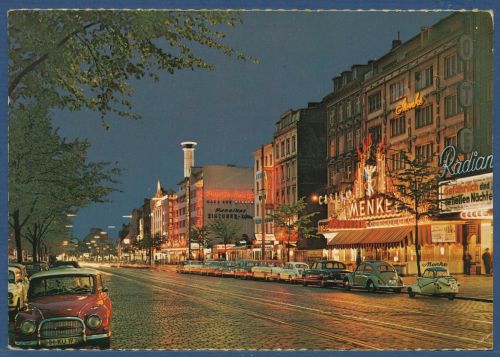 Hamburg St. Pauli Reeperbahn Kaffee Menke, gelaufen 1965 (AK4407)