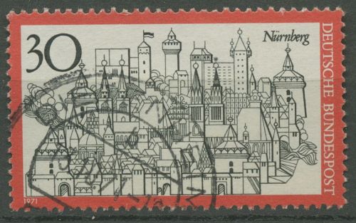 Bund 1971 Fremdenverkehr Nürnberg 678 gestempelt