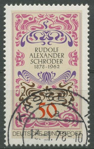 Bund 1978 Schriftsteller Rudolf Alexander Schröder 956 gestempelt