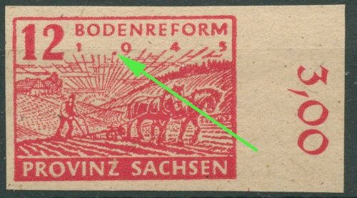 SBZ Provinz Sachsen 1945 Bodenreform mit Plattenfehler 86 xa IV postfrisch