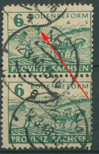 SBZ Provinz Sachsen 1945 Postmeistertren. Plattenfehler 85 wa A V gest. geprüft