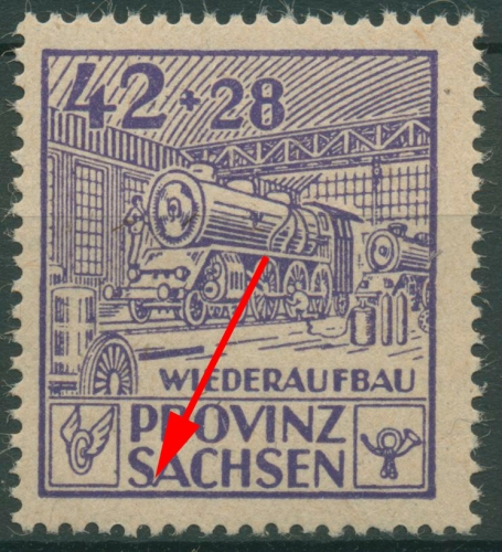 SBZ Provinz Sachsen 1946 Wiederaufbau mit Plattenfehler 89 A VI postfrisch