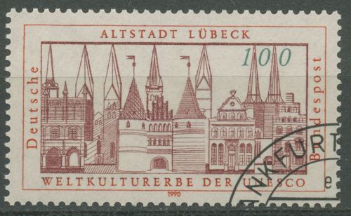 Bund 1990 UNESCO Welterbe Altstadt Lübeck 1447 gestempelt